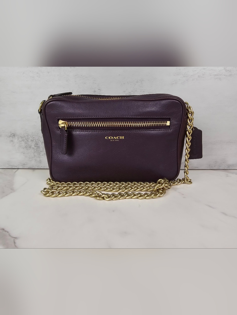 Coach Plum Legacy Flight Bag Crossbody